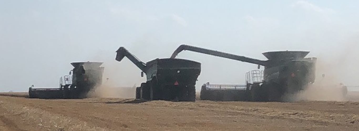 Harvesting with Tractor